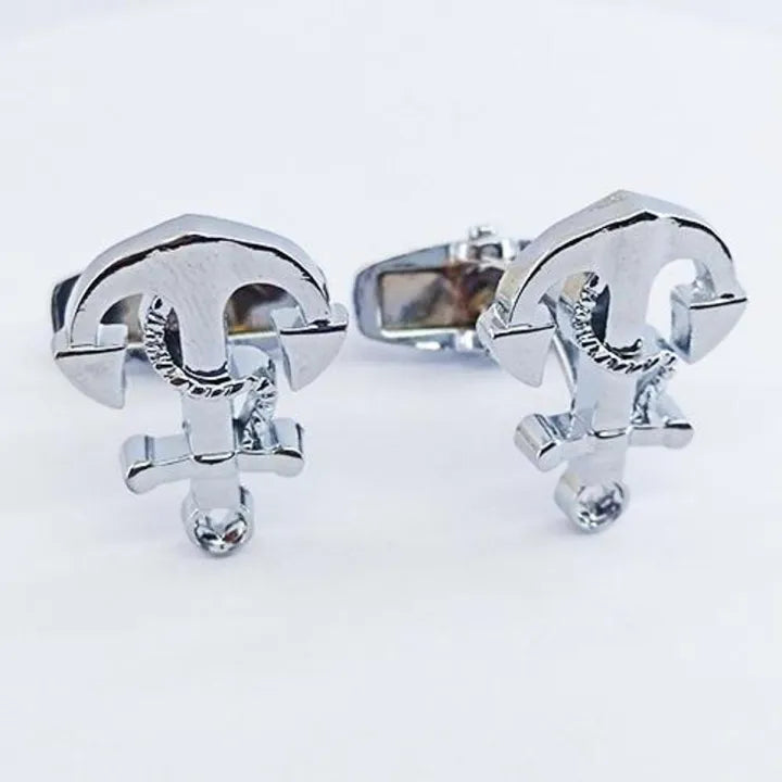 Golden/Silver Elegant Anchor Cufflinks