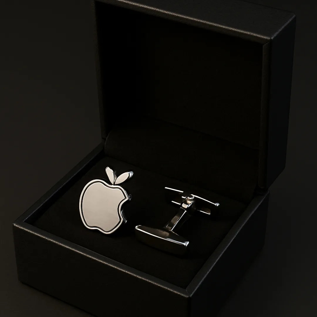 Signature Premium Silver Apple Cufflinks