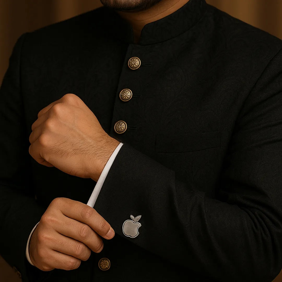 Signature Premium Silver Apple Cufflinks