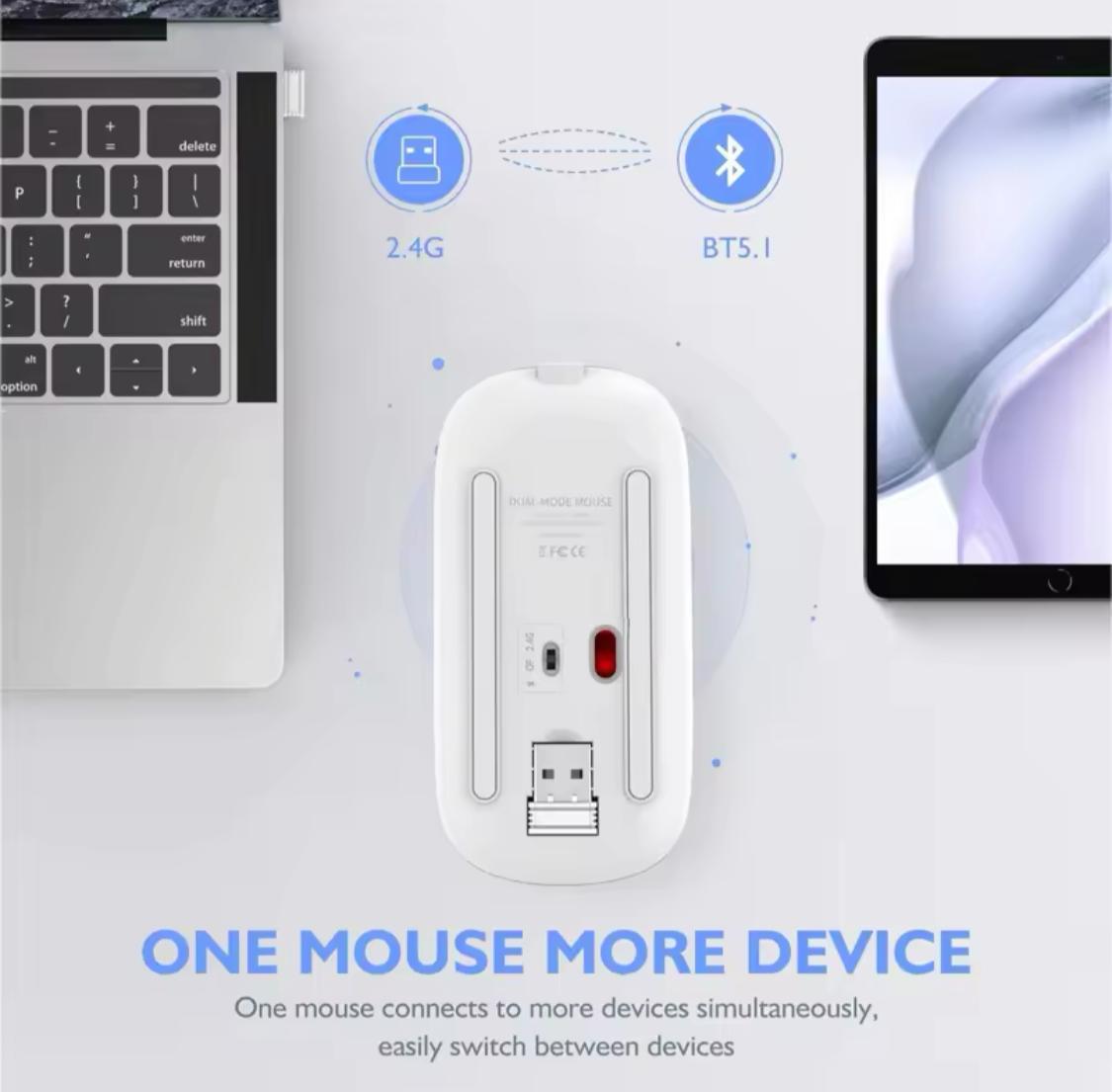 Rechargeable Bluetooth Mouse Plug and Play for Gaming