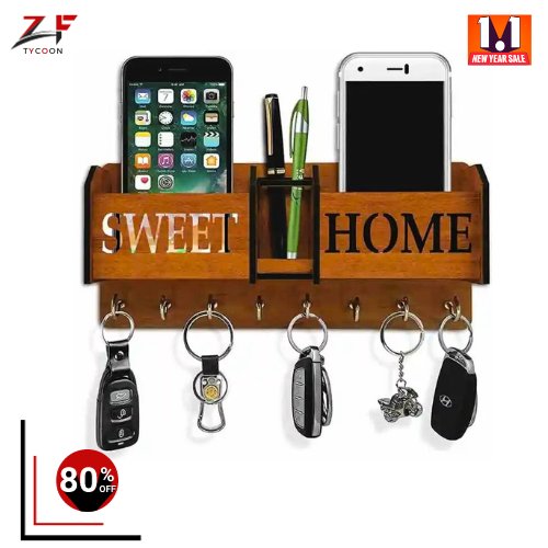 ZF SWEET HOME OR OFFICE DESIGNER KEY HOLDER Wood Key Holder