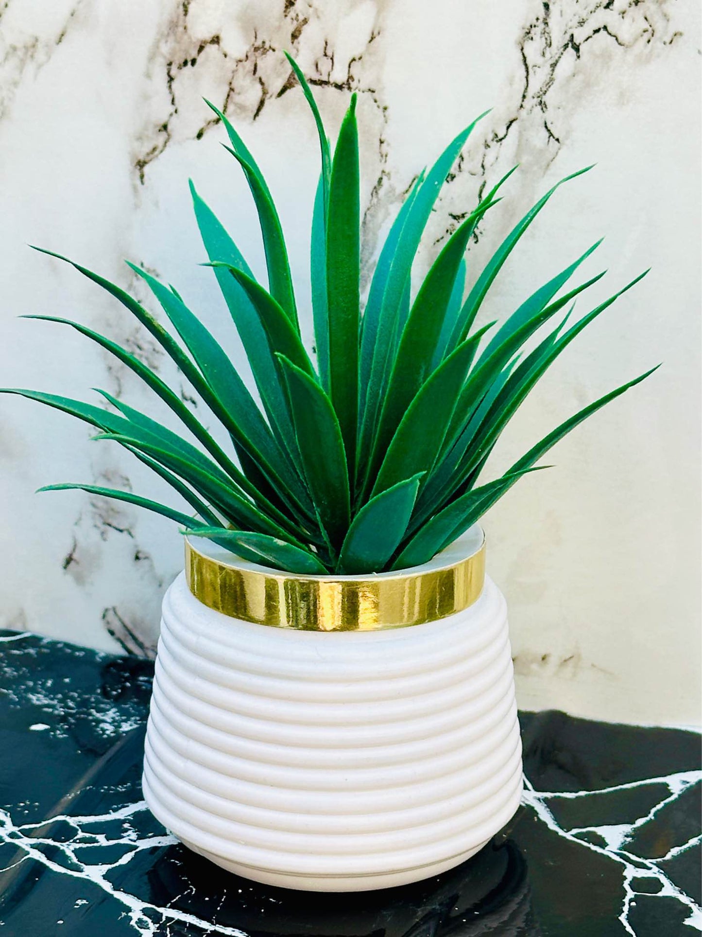 Pack of 2 Premium Mini Artificial Plants for Home & Office Decor