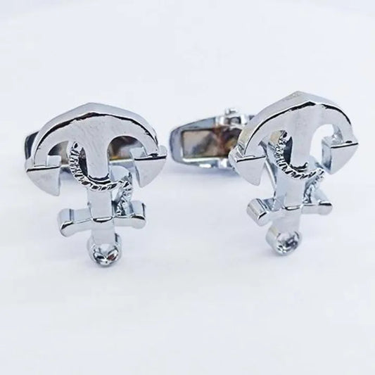 Golden/Silver Elegant Anchor Cufflinks