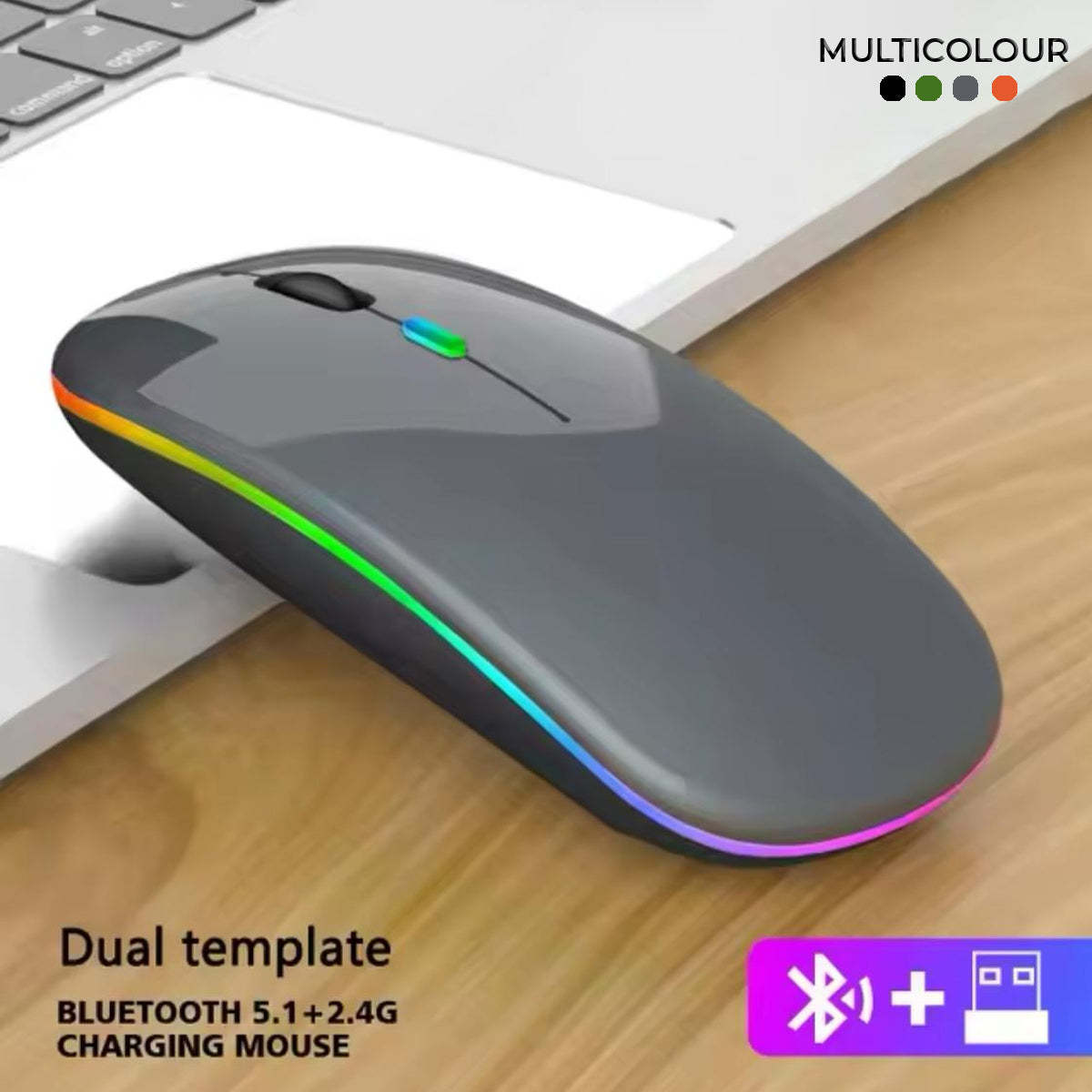 Rechargeable Bluetooth Mouse Plug and Play for Gaming