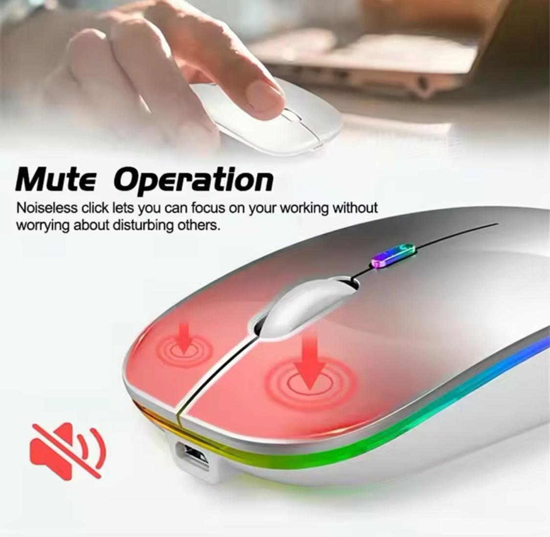 Rechargeable Bluetooth Mouse Plug and Play for Gaming