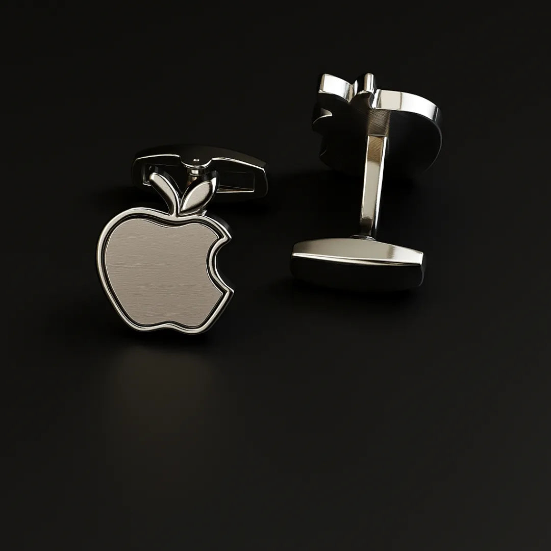 Signature Premium Silver Apple Cufflinks